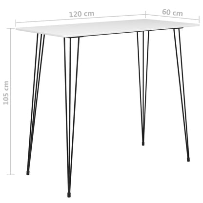 Baaripöytä valkoinen 120x60x105 cm
