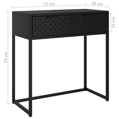 Konsolipöytä musta 72x35x75 cm teräs