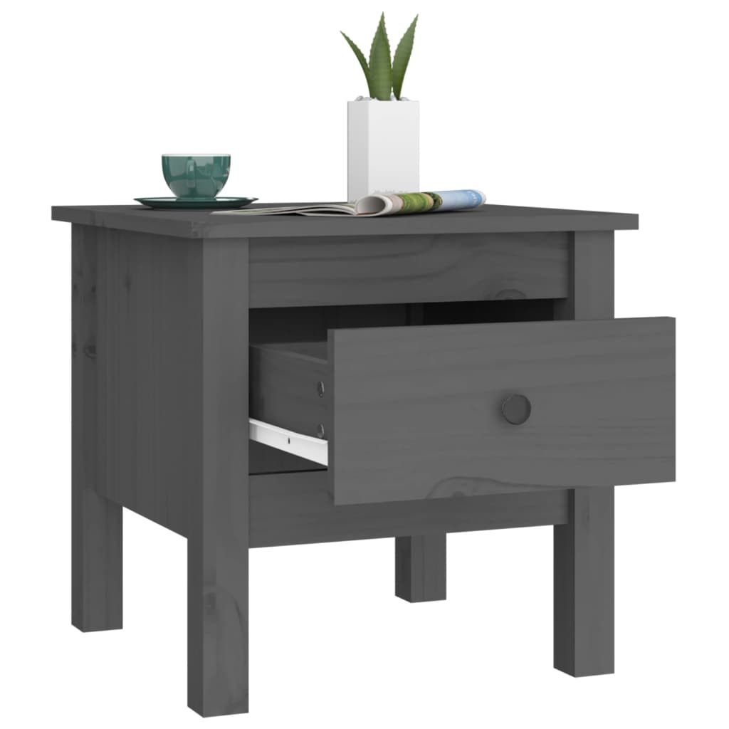 Sivupöytä harmaa 40x40x39 cm täysi mänty