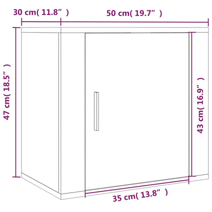 Seinäkiinnitettävä yöpöytä Sonoma-tammi 50x30x47 cm